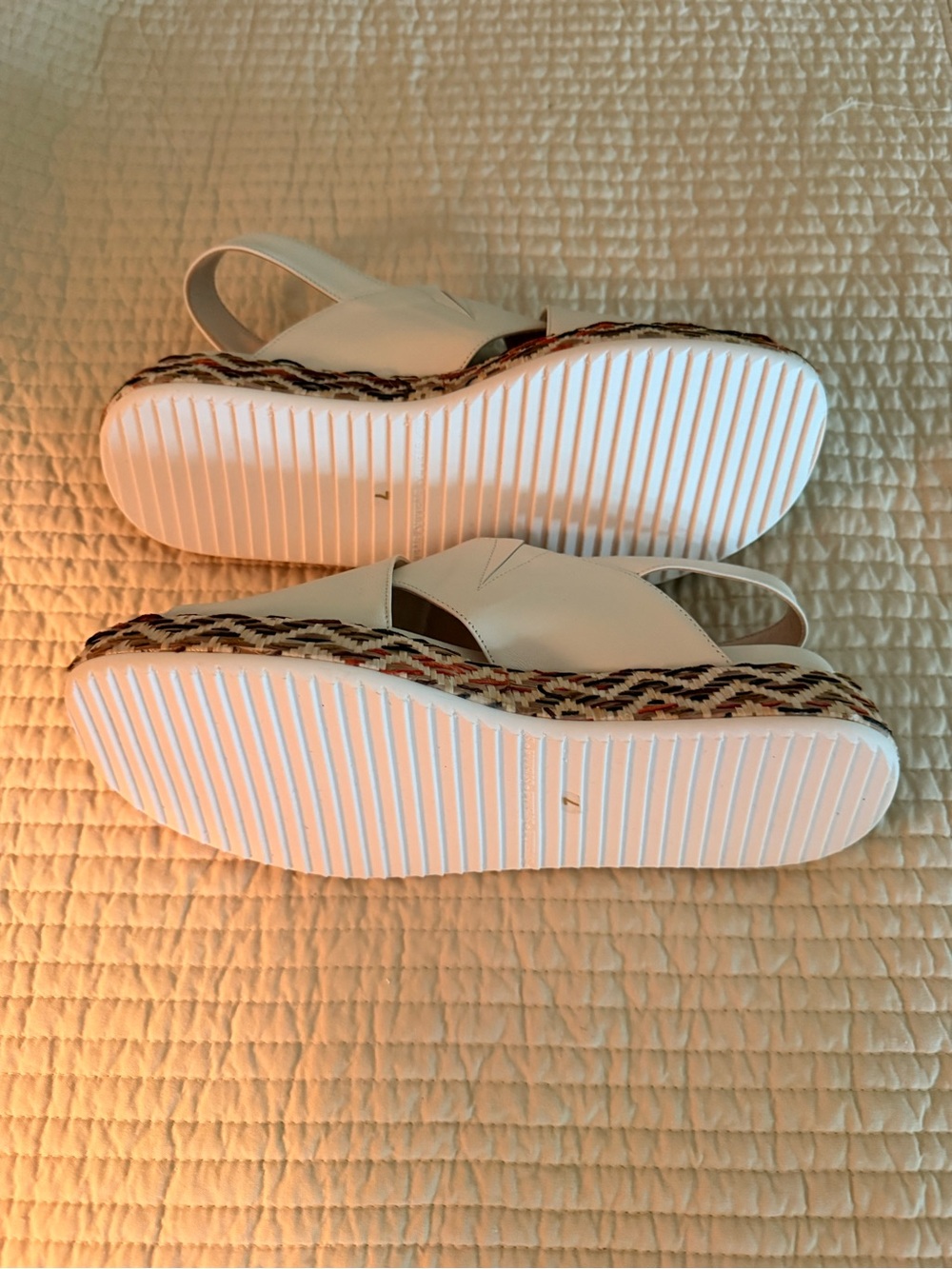 DONALD PLINER NEUS Women's White Leather Crisscross Espadrille Sandals - Picture 5 of 5